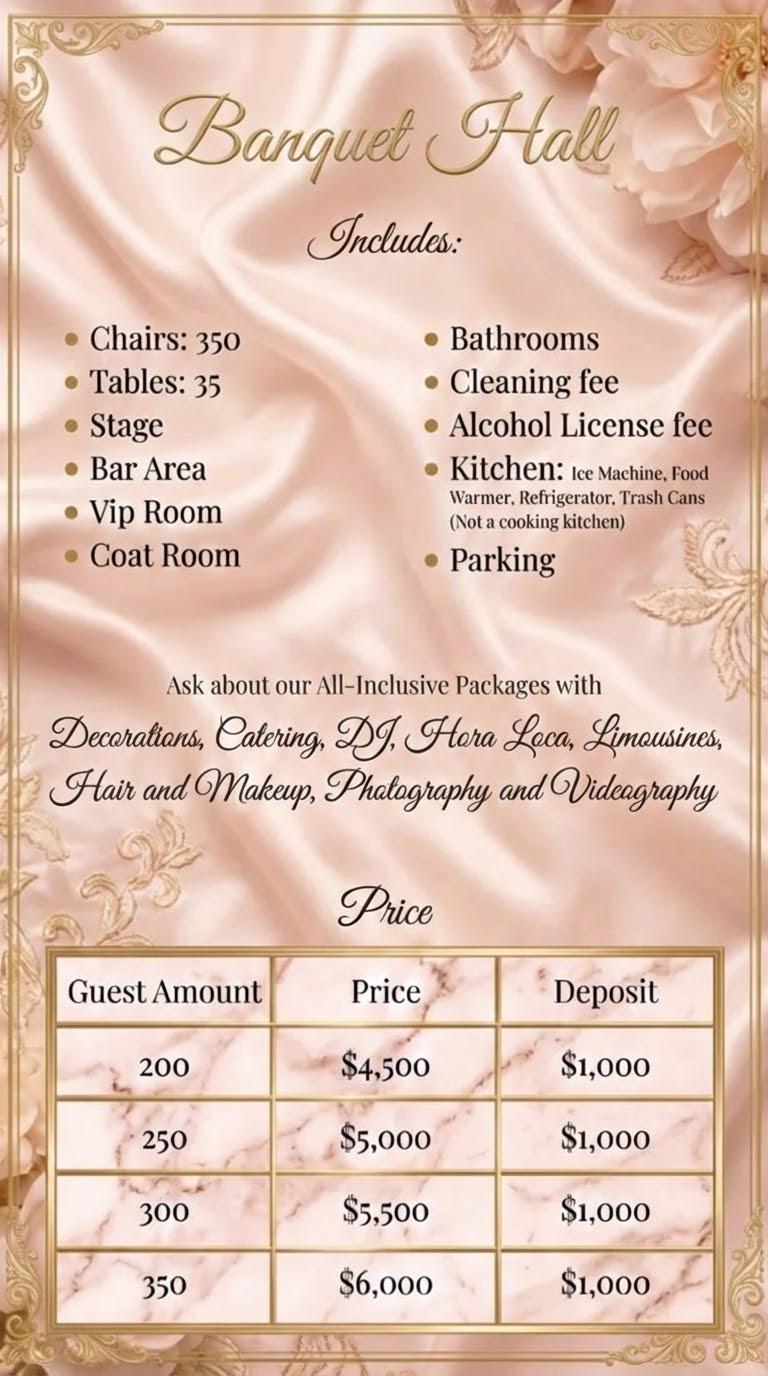 Banquet Hall Package
